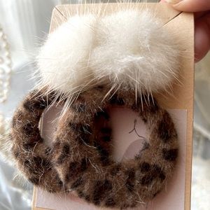 Fuzzy Fluffy Plush Leopard Earrings